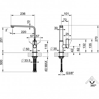 Смеситель кухонный Gessi Helium хром (17015#031)
