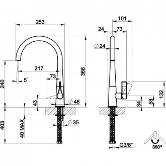 Смеситель кухонный Gessi Proton хром (17151#031) Смеситель кухонный Gessi Proton хром (17151#031)
