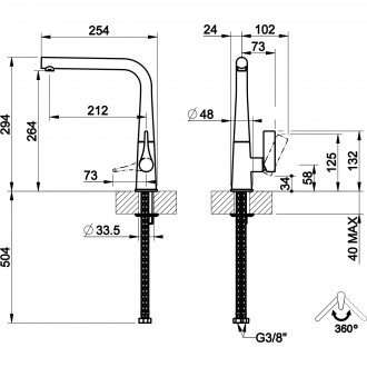 Смеситель кухонный Gessi Proton матовый чёрный (17175#299) Смеситель кухонный Gessi Proton матовый чёрный (17175#299)