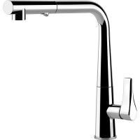 Кухонный смеситель с выдвижным изливом и двухструйным душем Gessi Proton хром (17177#031)