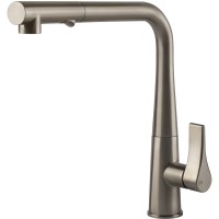 Кухонный смеситель с выдвижным изливом и двухструйным душем Gessi Proton нержавеющая сталь (17177#149)