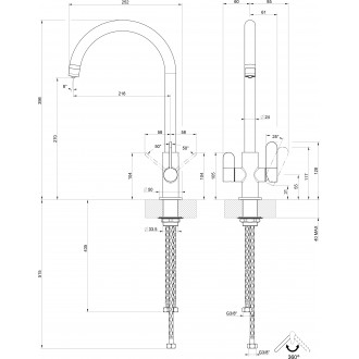 Смеситель кухонный с подключением к фильтру Gessi Helium хром (17947#031) Смеситель кухонный с подключением к фильтру Gessi Helium хром (17947#031)