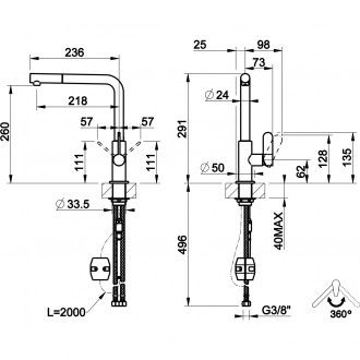 Кухонный смеситель с выдвижным изливом Gessi Helium хром (50103#031) Кухонный смеситель с выдвижным изливом Gessi Helium хром (50103#031)