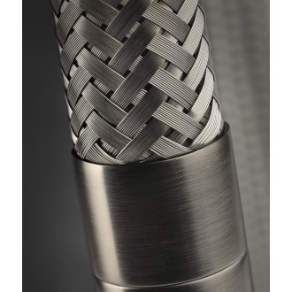 Кухонный смеситель с выдвижным изливом Gessi Mesh нержавеющая сталь с чёрным (60003#599)