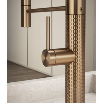 Смеситель кухонный с гибким изливом Gessi 316 Kitchen Meccanica бронза брашированная PVD (60012#726)