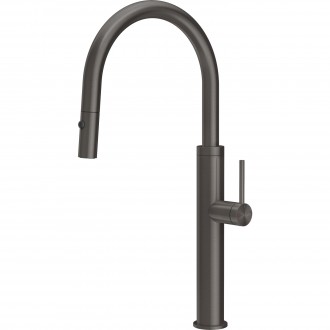 Змішувач кухонний з висувним виливом та двоструменевим душем Gessi 316 Kitchen Flessa чорний метал браширований PVD (60022#707) Змішувач кухонний з висувним виливом та двоструменевим душем Gessi 316 Kitchen Flessa чорний метал браширований PVD (60022#707)