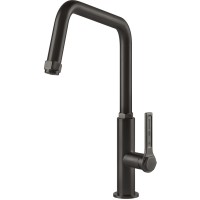 Смеситель кухонный однорычажный Officine Gessi чёрный метал брашированный PVD (60051#707)