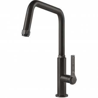 Смеситель кухонный однорычажный Officine Gessi чёрный метал брашированный PVD (60051#707)