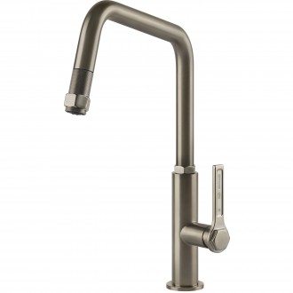 Кухонный смеситель с выдвижным изливом Officine Gessi нержавеющая сталь (60053#149)