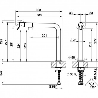 Смеситель кухонный однорычажный Gessi Fisso хром (60073#031) Смеситель кухонный однорычажный Gessi Fisso хром (60073#031)
