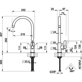 Смеситель кухонный Gessi Helium хром (60075#031)