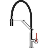 Смеситель кухонный с гибким изливом и двухструйным душем Gessi Officine Volantino хром (60205#031)