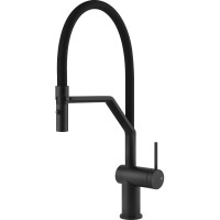 Смеситель кухонный с гибким изливом и двухструйным душем Gessi Inedito матовый чёрный (60429#299)