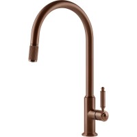 Кухонный смеситель с выдвижным изливом Gessi Venti20 медь брашированная PVD (60622#708)