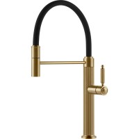 Смеситель кухонный с гибким изливом Gessi Venti20 золото брашированное PVD (60634#716)