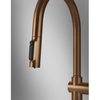 Смеситель кухонный с подключением к фильтру Gessi Habito чёрный металл брашированный PVD (60872#707) Смеситель кухонный с подключением к фильтру Gessi Habito чёрный металл брашированный PVD (60872#707)