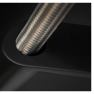 Смеситель кухонный с гибким изливом и двухструйным душем Gessi Mesh нержавеющая сталь с чёрным (60005#599)