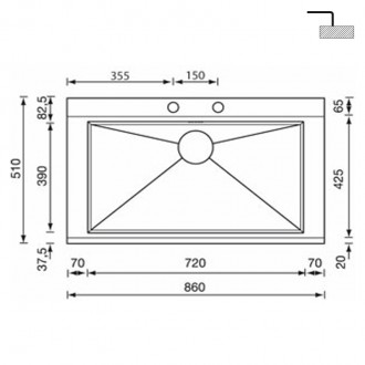 Кухонная мойка CM Anthea 86Х51 1V 12992 Кухонная мойка CM Anthea 86Х51 1V 12992
