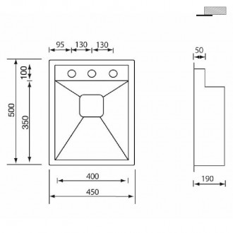 Кухонная мойка CM Ariel 45Х50 12900 Кухонная мойка CM Ariel 45Х50 12900