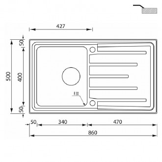 Кухонная мойка CM Brando 86Х50 1V 15103 Кухонная мойка CM Brando 86Х50 1V 15103