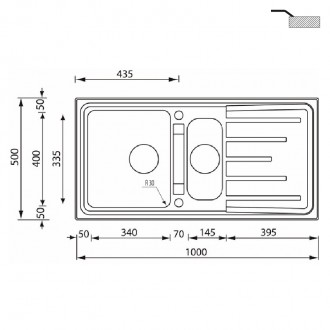Кухонная мойка CM Brando 100Х50 2V 15105 Кухонная мойка CM Brando 100Х50 2V 15105