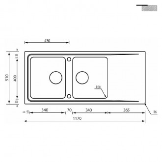 Кухонная мойка CM Evoluzione 116Х50 2V 15007