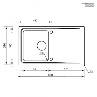 Кухонная мойка CM Evoluzione 86Х50 1V 15073 Кухонная мойка CM Evoluzione 86Х50 1V 15073