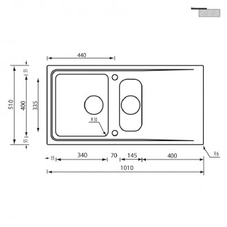 Кухонная мойка CM Evoluzione 100Х50 2V 15075