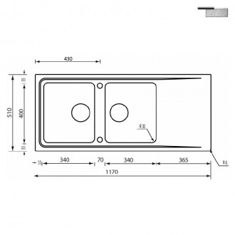 Кухонная мойка CM Evoluzione 116Х50 2V 15077