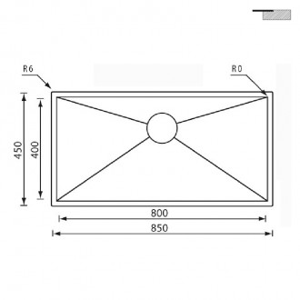 Кухонная мойка CM Filoquadra 85Х45 1192A Кухонная мойка CM Filoquadra 85Х45 1192A