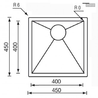 Кухонная мойка CM Filoquadra 45Х45 11901 Кухонная мойка CM Filoquadra 45Х45 11901