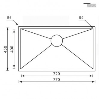 Кухонная мойка CM Filoquadra 77Х45 11906 Кухонная мойка CM Filoquadra 77Х45 11906