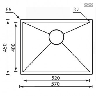 Кухонная мойка CM Filoquadra 57Х45 11908 Кухонная мойка CM Filoquadra 57Х45 11908