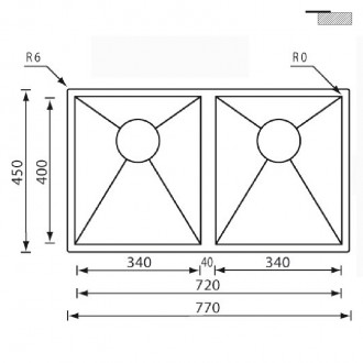 Кухонная мойка CM Filoquadra 77Х45 2V 11909 Кухонная мойка CM Filoquadra 77Х45 2V 11909