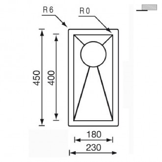 Кухонная мойка CM Filoquadra 23Х45 11910 Кухонная мойка CM Filoquadra 23Х45 11910