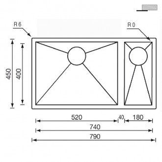 Кухонная мойка CM Filoquadra 79Х45 2V 11915 Кухонная мойка CM Filoquadra 79Х45 2V 11915