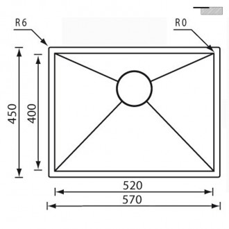 Кухонная мойка CM Filoquadra 57Х45 11928 Кухонная мойка CM Filoquadra 57Х45 11928