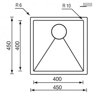 Кухонная мойка CM Filoraggiato 45Х45 12002 Кухонная мойка CM Filoraggiato 45Х45 12002