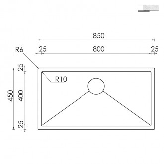 Кухонная мойка CM Filoraggiato 85Х45 12007 Кухонная мойка CM Filoraggiato 85Х45 12007