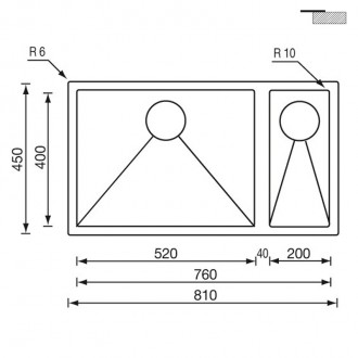 Кухонная мойка CM Filoraggiato 81Х45 2V 12021 Кухонная мойка CM Filoraggiato 81Х45 2V 12021