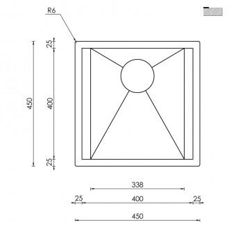 Кухонная мойка CM Focus 45Х45 15201
