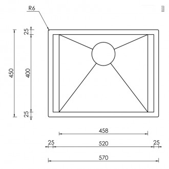 Кухонная мойка CM Focus 57Х45 15202