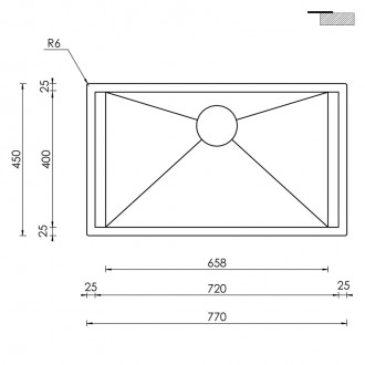 Кухонная мойка CM Focus 77Х45 15203