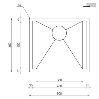 Кухонная мойка CM Focus 50Х45 15216