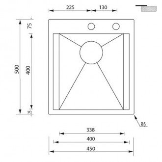 Кухонная мойка CM Focus Mix 45Х50 15221 Кухонная мойка CM Focus Mix 45Х50 15221