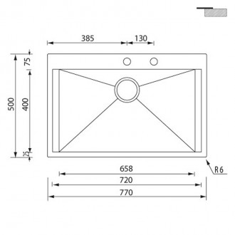 Кухонная мойка CM Focus Mix 77Х50 15223 Кухонная мойка CM Focus Mix 77Х50 15223