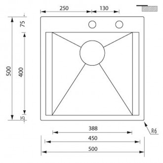 Кухонная мойка CM Focus Mix 50X50 15226