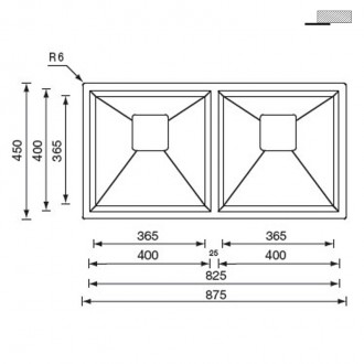 Кухонная мойка CM Glamour 87,5Х45 2V 12815 Кухонная мойка CM Glamour 87,5Х45 2V 12815