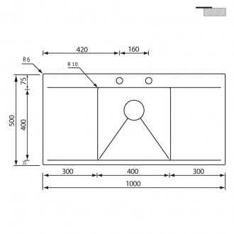 Кухонная мойка CM Prestige 100Х50 1V 12706
