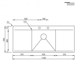 Кухонная мойка CM Prestige 116Х50 1V 12709